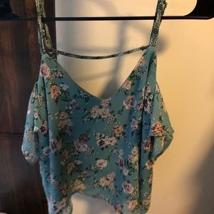 Off the shoulder tank top floral